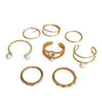 Fashion Geometric Pearl Ring 8-piece Set Wholesale main image 6