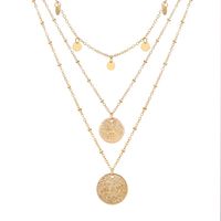 Fashion Geometric Multi-layer Irregular Disc Pendant Necklace main image 2