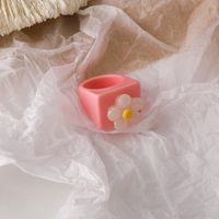 Fashion Flower Contrast Color Acrylic Ring Wholesale sku image 1