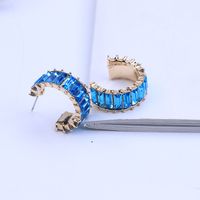 Simple Alloy Color Diamond Earrings Wholesale sku image 2