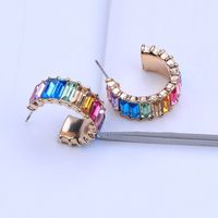 Simple Alloy Color Diamond Earrings Wholesale sku image 4