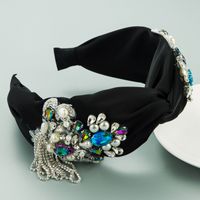 Fashion Exaggerated Handmade Beaded Twisted Wide Headband sku image 1