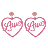 Korea Retro Geometric Love Acrylic Plate Earrings sku image 2