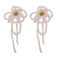 Baroque Pearl New Flower Long Tassels Earrings sku image 1