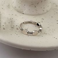 Fashion S925 Silver Heart-shaped Three-layer Hollow Ring sku image 2