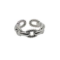 Simple S925 Sterling Silver Chain Splicing Open Ring sku image 2