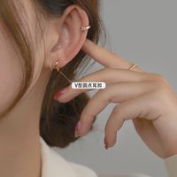 Simple Diamond Copper Earrings Wholesale sku image 1