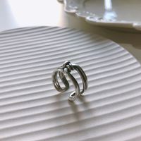 Wholesale Retro Knot Rope S925 Sterling Silver Open Ring sku image 1