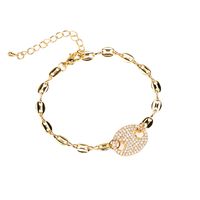 Fashion New Style Zircon Pig Nose Pendant Bracelet Earrings Set sku image 1