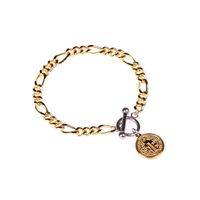 Virgin Mary Series Figaro Pendant Style Bracelet Necklace Set sku image 1