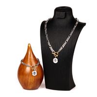 Virgin Mary Series Figaro Pendant Style Bracelet Necklace Set sku image 14