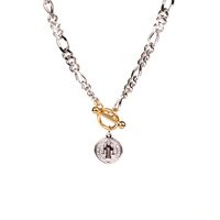 Virgin Mary Series Figaro Pendant Style Bracelet Necklace Set sku image 8