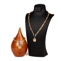 Virgin Mary Series Figaro Pendant Style Bracelet Necklace Set sku image 17