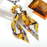 Fashion Creative Chain Printing Simulation Silk Scarf Headband sku image 5