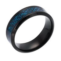 Fashion Titanium Steel Carbon Fiber Dragon Pattern Ring sku image 2