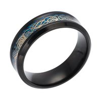 Fashion Titanium Steel Carbon Fiber Dragon Pattern Ring sku image 9