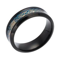 Fashion Titanium Steel Carbon Fiber Dragon Pattern Ring sku image 15