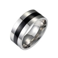 Wholesale Simple Contrast Color Stainless Steel Ring sku image 1