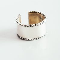 Mode S925 Sterling Silber Runde Perle Glänzend Offenen Ring sku image 1