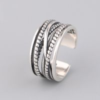 Retro Weaving Winding S925 Sterling Silver Ring sku image 1