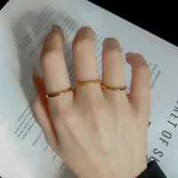 Fashion Titanium Steel Gold Ring Set main image 4