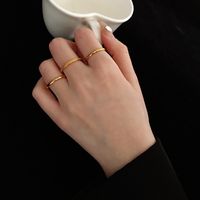 Fashion Titanium Steel Gold Ring Set main image 3