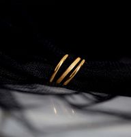 Fashion Titanium Steel Gold Ring Set main image 2