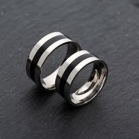 Wholesale Simple Contrast Color Stainless Steel Ring main image 1