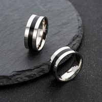 Wholesale Simple Contrast Color Stainless Steel Ring main image 3