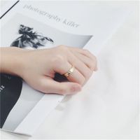 S925 Silver Concave-convex Fashion Style Surface Open Ring main image 5