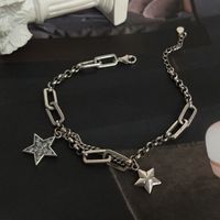 Korean S925 Sterling Silver Star Five-pointed Star Diamond Bracelet main image 3