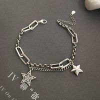 Koreanisches S925 Sterlingsilber Stern Fünfzackiges Stern Diamant Armband main image 5