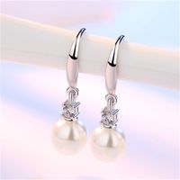 Korean Zircon Pearl Silver Earrings Wholesale main image 3