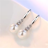 Korean Zircon Pearl Silver Earrings Wholesale main image 5