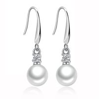 Korean Zircon Pearl Silver Earrings Wholesale main image 6