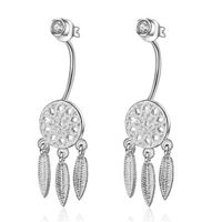 Korean Feather Dream Catcher Short Earrings main image 3