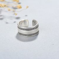 Wholesale Korean Geometric Carved Wide Open Copper Ring main image 4