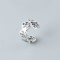 Mode S925 Sterling Silber Hohlen Smiley-gesichtsring main image 2