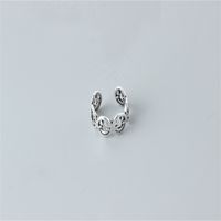 Fashion S925 Sterling Silver Hollow Smiley Face Ring main image 3