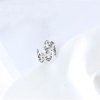 Fashion S925 Sterling Silver Hollow Smiley Face Ring main image 4