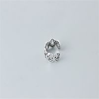 Mode S925 Sterling Silber Hohlen Smiley-gesichtsring main image 6