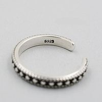 Korean S925 Sterling Silver Adjustable Open Ring main image 5