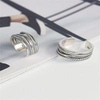 Retro Weaving Winding S925 Sterling Silver Ring main image 4