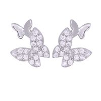 Mini Boucles D&#39;oreilles Papillon Diamants Fantaisie main image 6