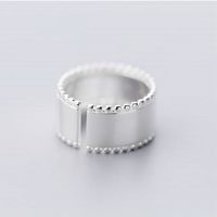 Fashion S925 Sterling Silver Round Bead Glossy Open Ring main image 3