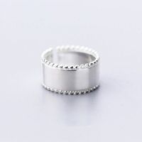 Fashion S925 Sterling Silver Round Bead Glossy Open Ring main image 4