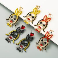 Cartoon Character Little Girl Styling Alloy Inlaid Color Rhinestones Earrings main image 1