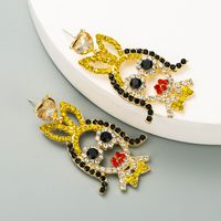 Cartoon Character Little Girl Styling Alloy Inlaid Color Rhinestones Earrings main image 5