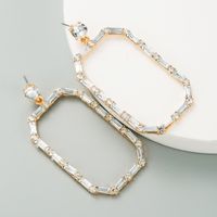 Pendientes De Diamantes De Imitación De Aleación Con Colgante Largo Cuadrado De Moda sku image 1