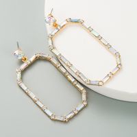 Pendientes De Diamantes De Imitación De Aleación Con Colgante Largo Cuadrado De Moda sku image 3